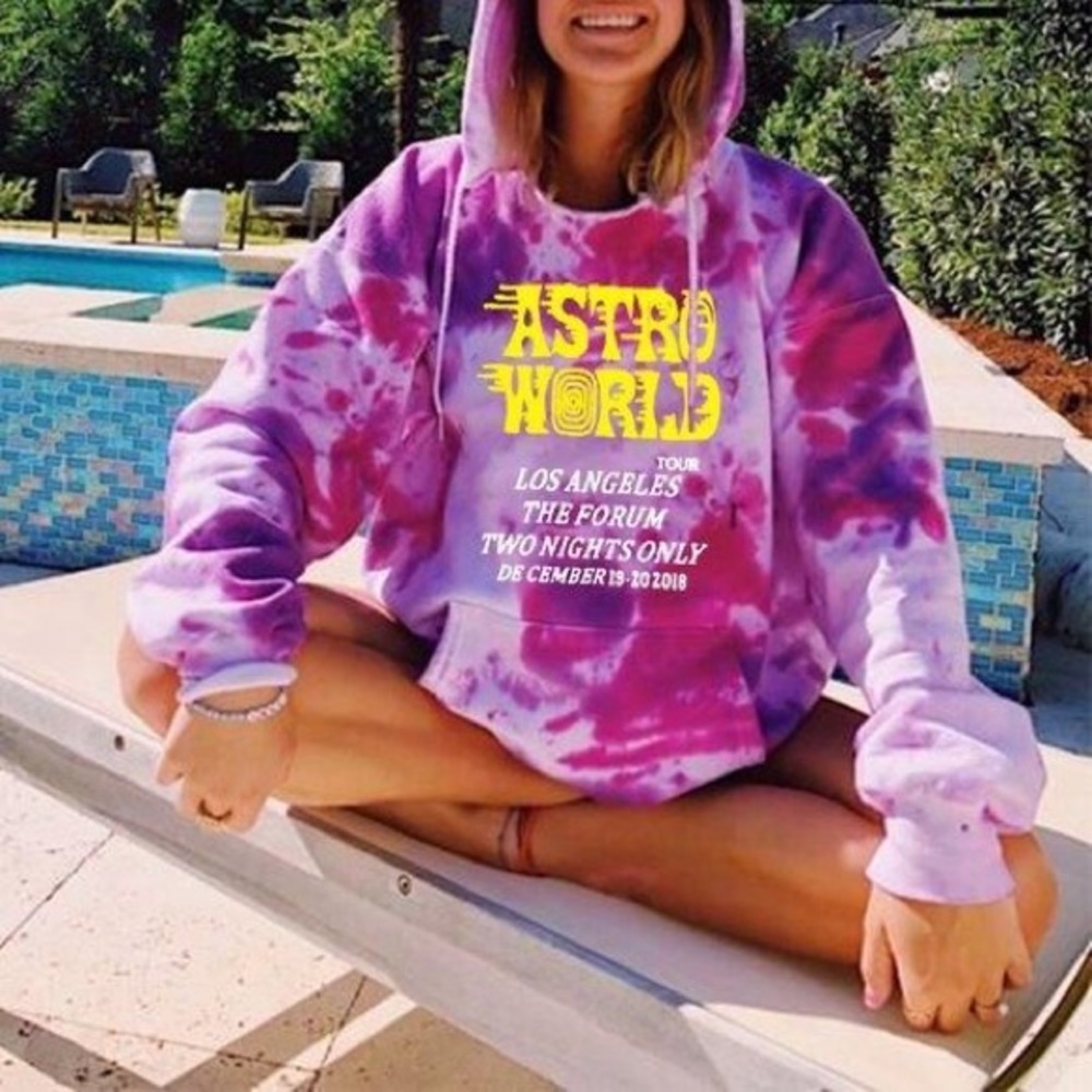 AstroWorld Travis Scott Tie Dye Los Angeles Forum Tour Hoodie NWOT